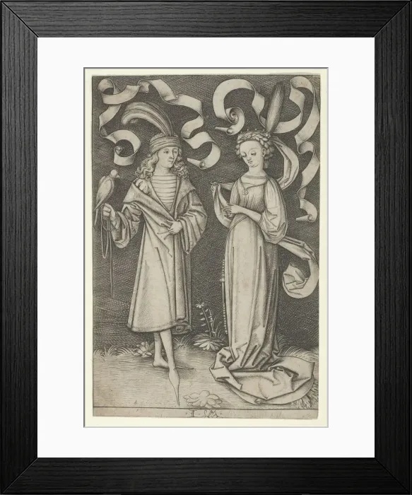 Framed Print : The Falconer and the Lady, from the series Scenes of Daily Life, ca. 1495 Framed Print : The Falconer and the Lady, from the series Scenes of Daily Life, ca. 1495