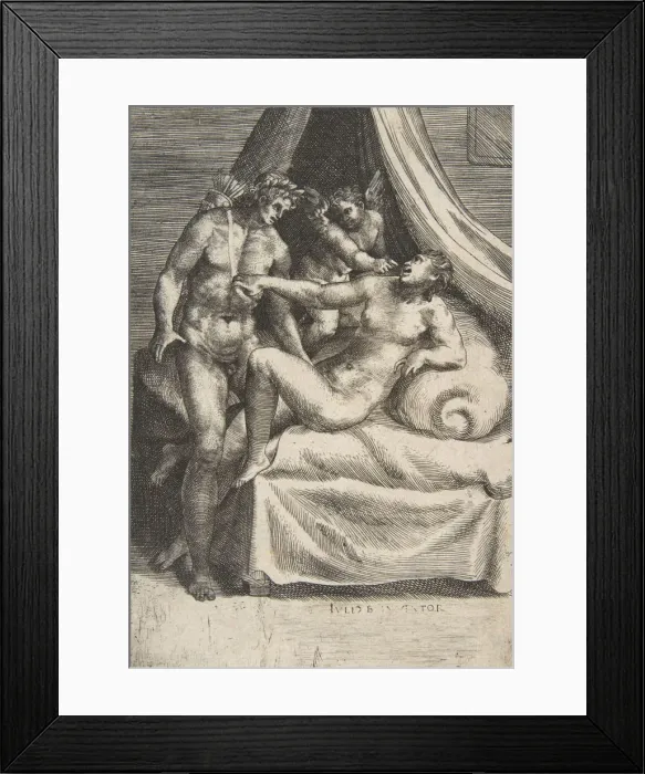 Framed Print : Apollo and Daphne, from The Loves of the Gods, ca. 1531-76. Creator: Giulio Bonasone Framed Print : Apollo and Daphne, from The Loves of the Gods, ca. 1531-76. Creator: Giulio Bonasone