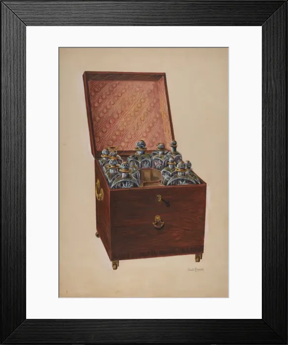 Framed Print : Wine Chest, c. 1937. Creator: Charles Bowman