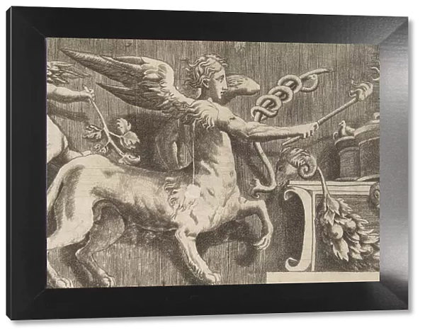 Ornament frieze with winged Centaur, 1531-76. Creator: Giulio Bonasone