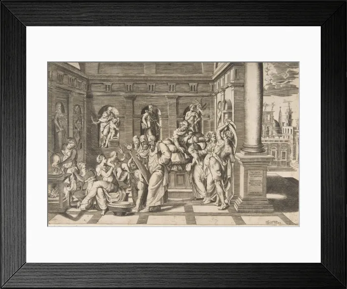 Framed Print : The birth of Saint John the Baptist set within a classical building Framed Print : The birth of Saint John the Baptist set within a classical building