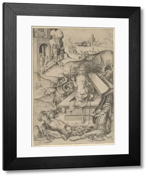 Framed Print : The Resurrection. n. d. Creator: Israhel van Meckenem Framed Print : The Resurrection. n. d. Creator: Israhel van Meckenem