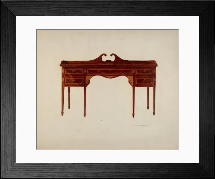 Framed Print : Sideboard (Hepplewhite), 1935 / 1942. Creator: Charles Bowman Framed Print : Sideboard (Hepplewhite), 1935 / 1942. Creator: Charles Bowman