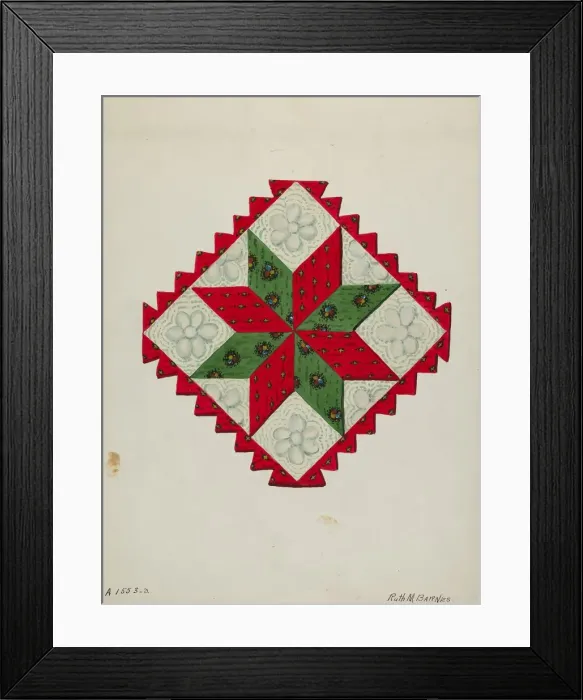 Framed Print : Quilt Block, c. 1936. Creator: Ruth M Barnes Framed Print : Quilt Block, c. 1936. Creator: Ruth M Barnes
