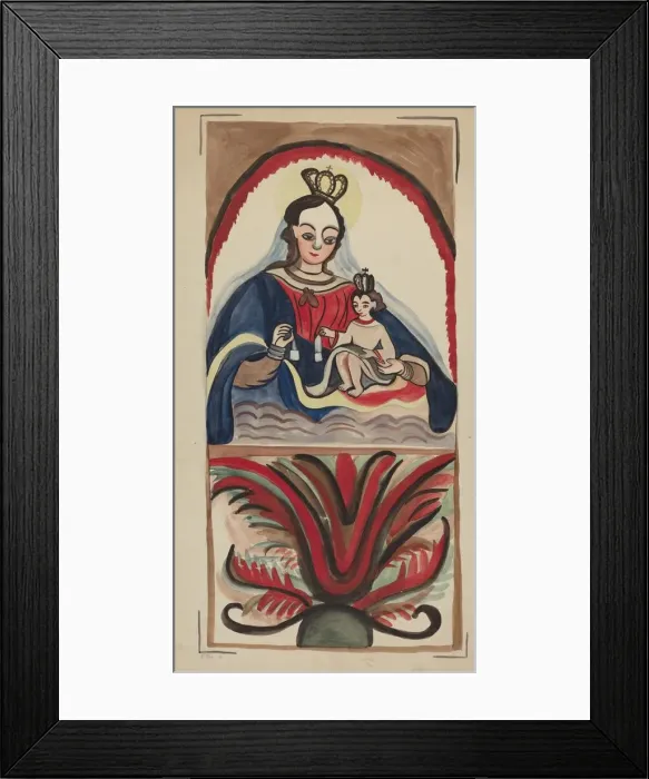 Framed Print : Retablo - Virgin & Child, 1935 / 1942. Creator: E. Boyd Framed Print : Retablo - Virgin & Child, 1935 / 1942. Creator: E. Boyd