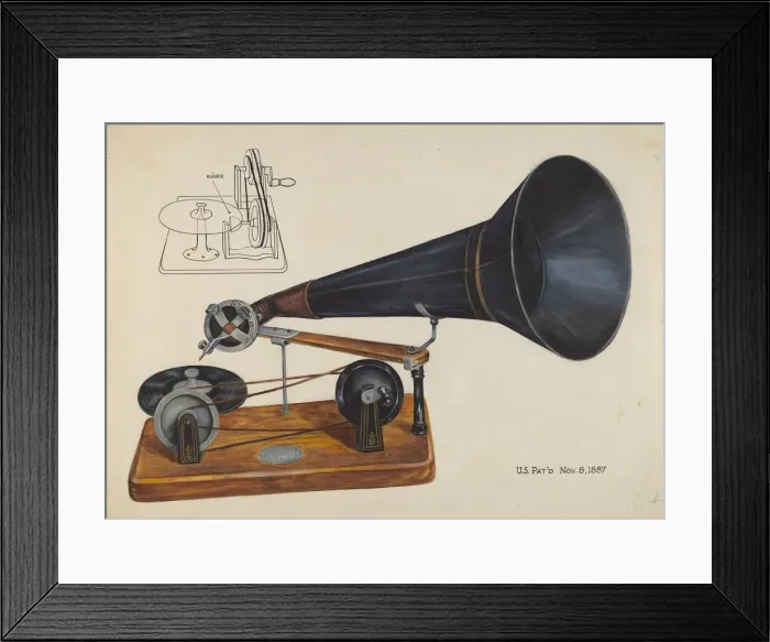 Framed Print : Gramophone, c. 1937. Creator: Charles Bowman Framed Print : Gramophone, c. 1937. Creator: Charles Bowman
