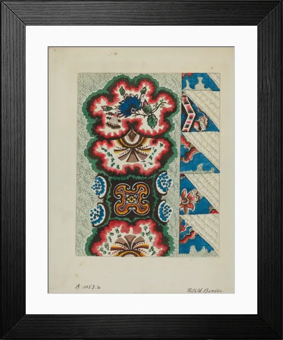 Framed Print : Quilted Coverlet, c. 1936. Creator: Ruth M Barnes Framed Print : Quilted Coverlet, c. 1936. Creator: Ruth M Barnes