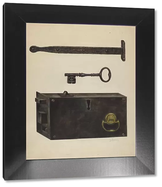 Lock, Key, Hinge, c. 1938. Creator: Charles Bowman