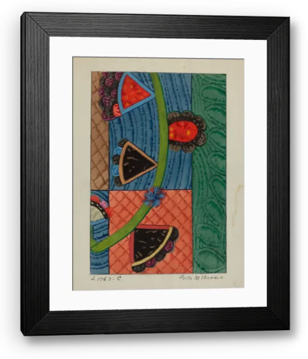 Framed Print : Coverlet (Applique Quilt), c. 1936. Creator: Ruth M Barnes Framed Print : Coverlet (Applique Quilt), c. 1936. Creator: Ruth M Barnes