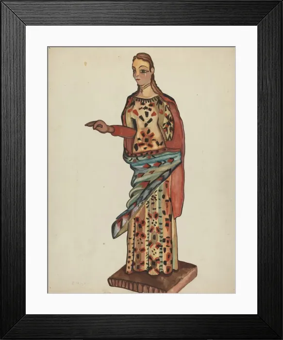 Framed Print : Bulto (Wooden Figure of Saint), 1935 / 1942. Creator: E. Boyd Framed Print : Bulto (Wooden Figure of Saint), 1935 / 1942. Creator: E. Boyd