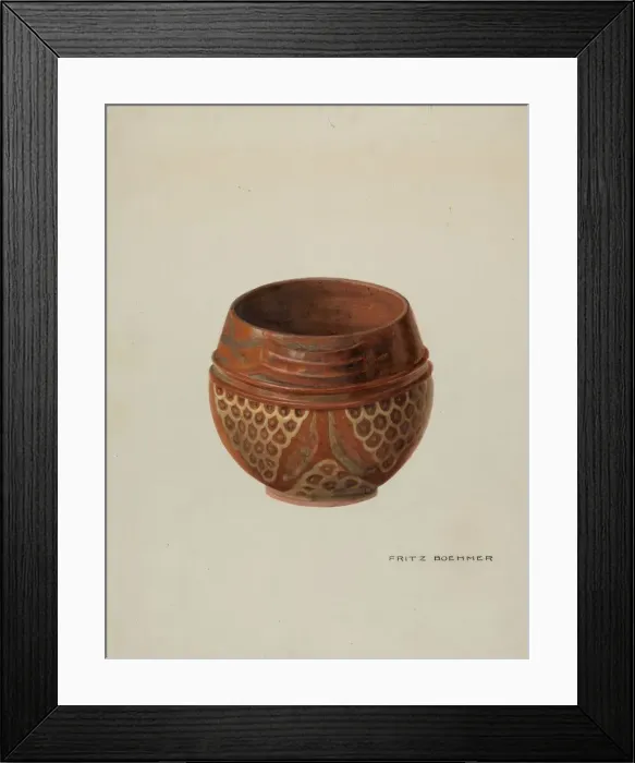 Framed Print : Pa. German Bowl, c. 1939. Creator: Fritz Boehmer Framed Print : Pa. German Bowl, c. 1939. Creator: Fritz Boehmer