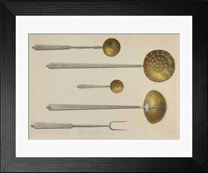 Framed Print : Kitchen Utensils, c. 1939. Creator: Fritz Boehmer Framed Print : Kitchen Utensils, c. 1939. Creator: Fritz Boehmer