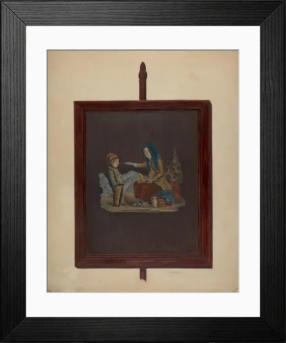 Framed Print : Fire Screen, c. 1937. Creator: Charles Bowman Framed Print : Fire Screen, c. 1937. Creator: Charles Bowman