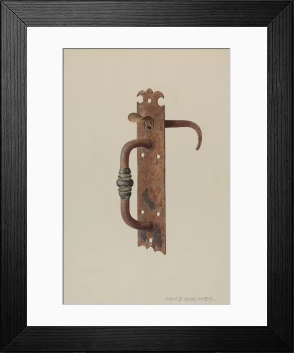 Framed Print : Door Latch, c. 1939. Creator: Fritz Boehmer Framed Print : Door Latch, c. 1939. Creator: Fritz Boehmer