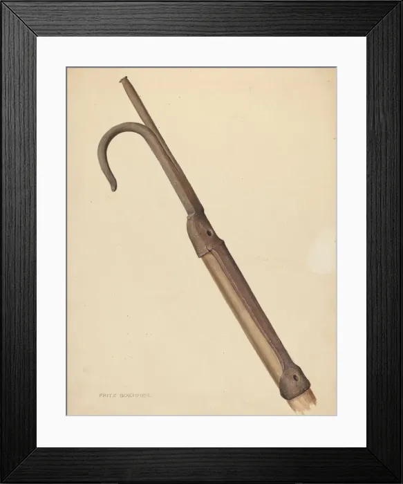 Framed Print : Zoar Apple Hook, c. 1937. Creator: Fritz Boehmer Framed Print : Zoar Apple Hook, c. 1937. Creator: Fritz Boehmer