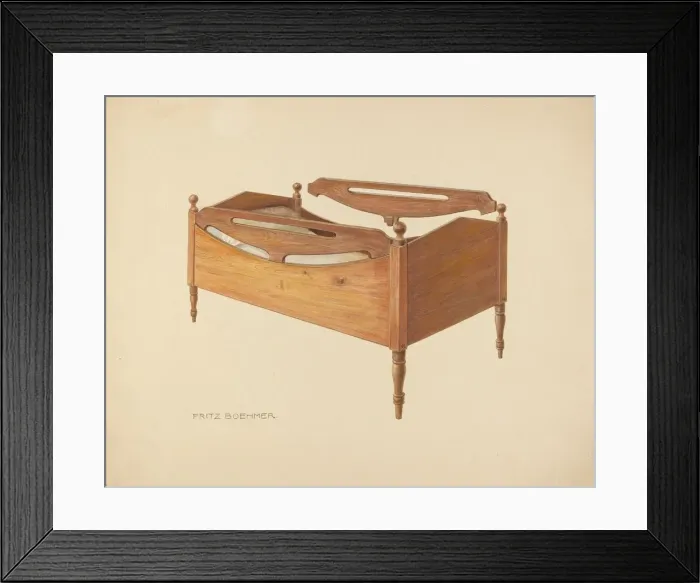 Framed Print : Zoar Childs Bed, c. 1938. Creator: Fritz Boehmer Framed Print : Zoar Childs Bed, c. 1938. Creator: Fritz Boehmer
