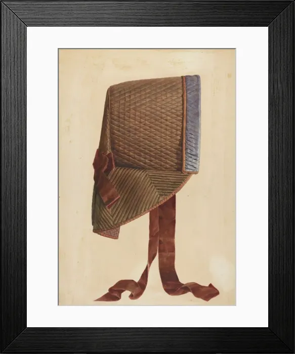 Framed Print : Zoar Bonnet, c. 1937. Creator: Fritz Boehmer Framed Print : Zoar Bonnet, c. 1937. Creator: Fritz Boehmer