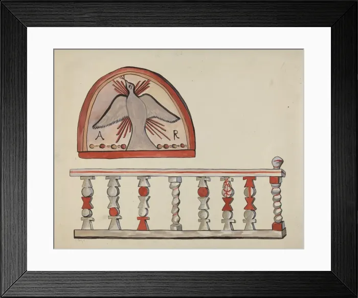 Framed Print : Lunette from Altar-Church at Llano Quemado Altar Rail-Church at Sanctuario, Chimayo Framed Print : Lunette from Altar-Church at Llano Quemado Altar Rail-Church at Sanctuario, Chimayo