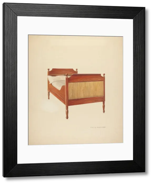 Framed Print : Zoar Sleigh'Bed, c. 1938. Creator: Fritz Boehmer Framed Print : Zoar Sleigh'Bed, c. 1938. Creator: Fritz Boehmer