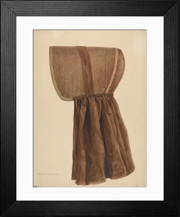 Framed Print : Zoar Summer Bonnet, c. 1937. Creator: Fritz Boehmer Framed Print : Zoar Summer Bonnet, c. 1937. Creator: Fritz Boehmer