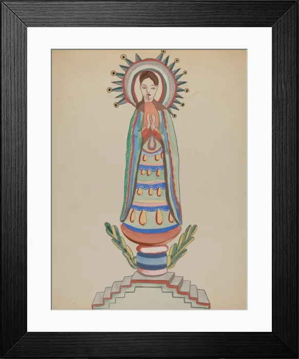 Framed Print : New Mexico, Bulto, Polychromed Wooden Figure, 1935 / 1942. Creator: E. Boyd Framed Print : New Mexico, Bulto, Polychromed Wooden Figure, 1935 / 1942. Creator: E. Boyd