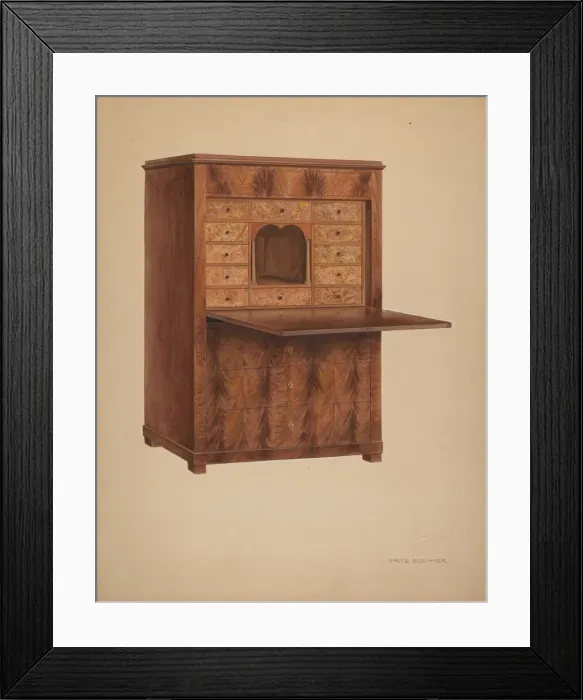 Framed Print : Desk, 1935 / 1942. Creator: Fritz Boehmer Framed Print : Desk, 1935 / 1942. Creator: Fritz Boehmer