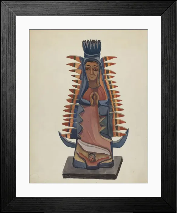 Framed Print : Bulto of the Virgin of Guadalupe, c. 1936. Creator: E. Boyd Framed Print : Bulto of the Virgin of Guadalupe, c. 1936. Creator: E. Boyd