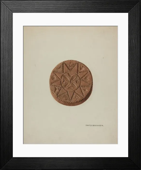 Framed Print : Zoar Buttermold, c. 1939. Creator: Fritz Boehmer Framed Print : Zoar Buttermold, c. 1939. Creator: Fritz Boehmer