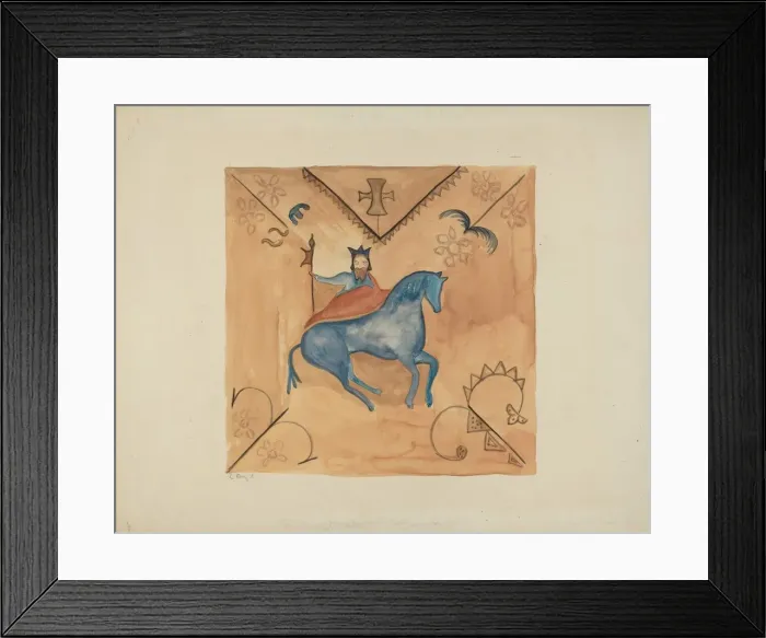 Framed Print : St. George (Painted on Deerskin), 1935 / 1942. Creator: E. Boyd Framed Print : St. George (Painted on Deerskin), 1935 / 1942. Creator: E. Boyd