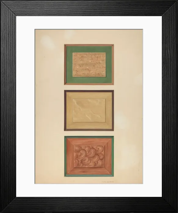 Framed Print : Zoar Door Panels, c. 1937. Creator: Fritz Boehmer Framed Print : Zoar Door Panels, c. 1937. Creator: Fritz Boehmer