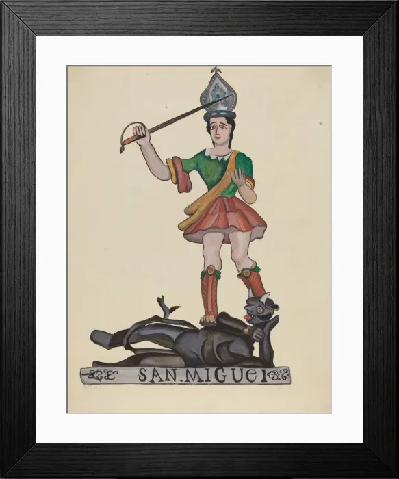 Framed Print : San Miguel - The Archangel and Satan, 1935 / 1942. Creator: E. Boyd Framed Print : San Miguel - The Archangel and Satan, 1935 / 1942. Creator: E. Boyd