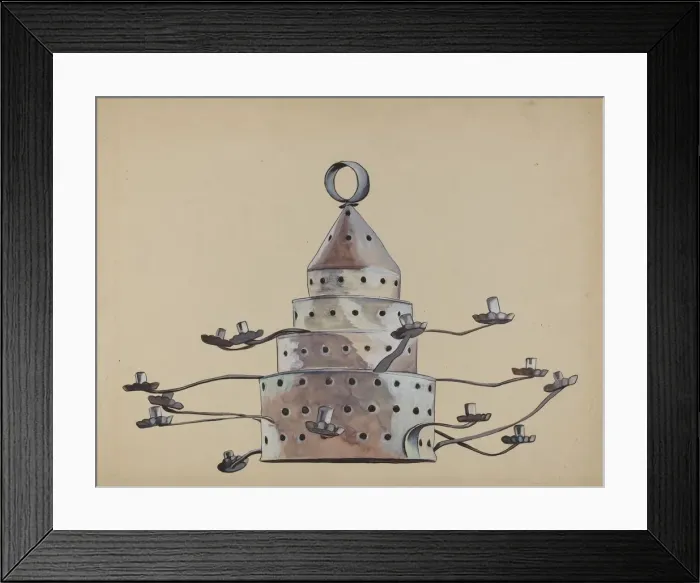 Framed Print : Tin Candelabra, c. 1936. Creator: E. Boyd Framed Print : Tin Candelabra, c. 1936. Creator: E. Boyd