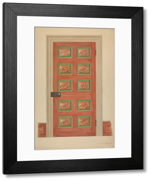 Framed Print : Zoar Door, c. 1938. Creator: Fritz Boehmer Framed Print : Zoar Door, c. 1938. Creator: Fritz Boehmer