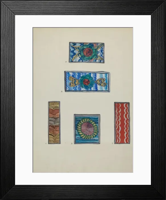 Framed Print : Panels from Tin Frames and Nichos, c. 1936. Creator: E. Boyd Framed Print : Panels from Tin Frames and Nichos, c. 1936. Creator: E. Boyd