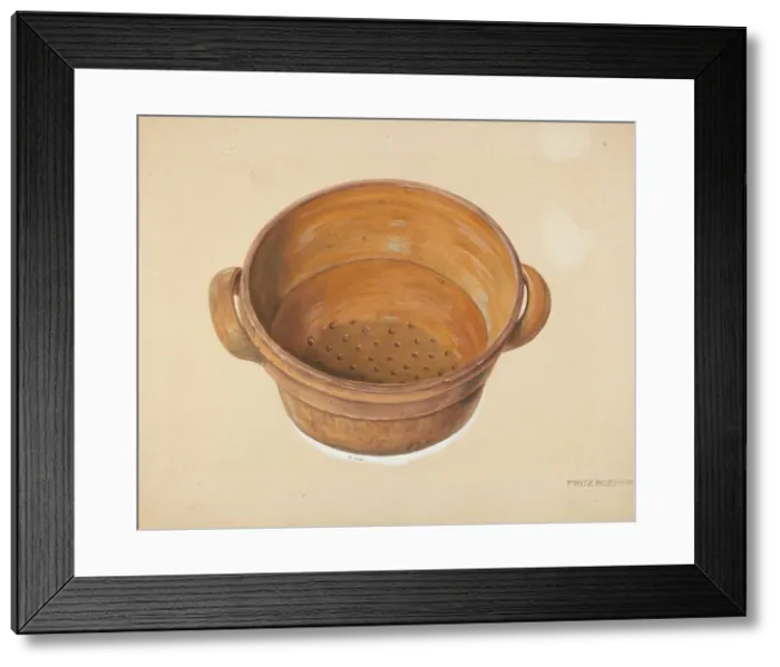 Framed Print : Zoar Colander, c. 1937. Creator: Fritz Boehmer Framed Print : Zoar Colander, c. 1937. Creator: Fritz Boehmer