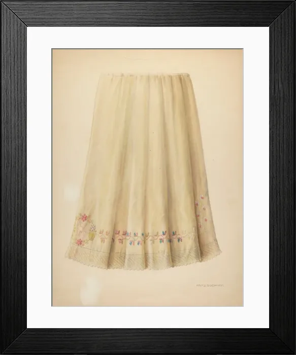 Framed Print : Zoar Embroidered Flannel Petticoat, c. 1938. Creator: Fritz Boehmer Framed Print : Zoar Embroidered Flannel Petticoat, c. 1938. Creator: Fritz Boehmer