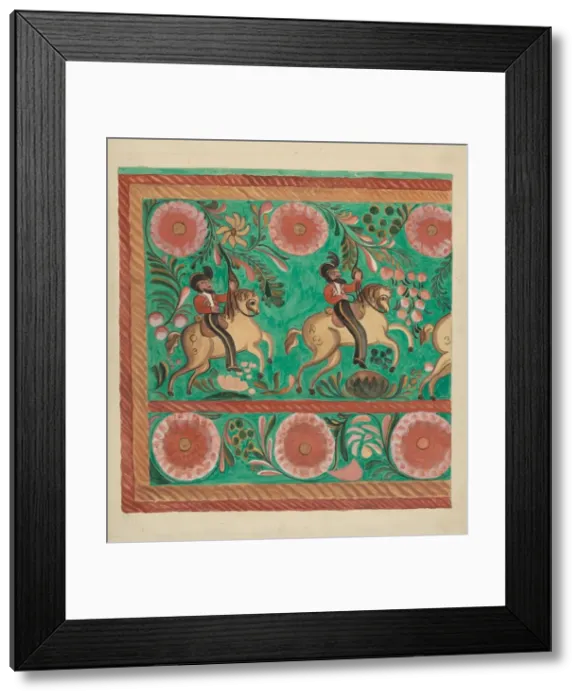 Framed Print : Chest of Native Pine, Painted in Oil, 1935  /  1942. Creator: E. Boyd