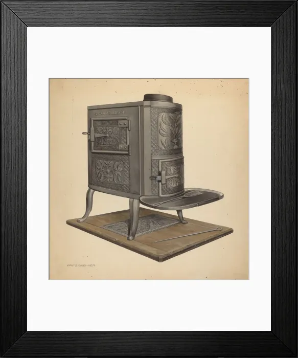 Framed Print : Zoar Stove, c. 1938. Creator: Fritz Boehmer Framed Print : Zoar Stove, c. 1938. Creator: Fritz Boehmer