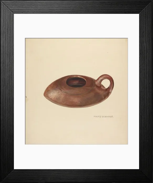 Framed Print : Zoar Fat Lamp, c. 1937. Creator: Fritz Boehmer Framed Print : Zoar Fat Lamp, c. 1937. Creator: Fritz Boehmer