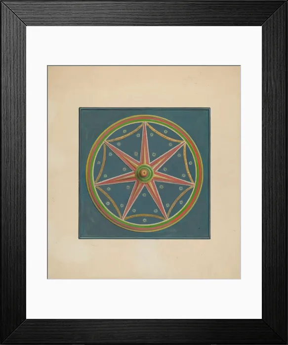 Framed Print : Zoar Ceiling Ornament, c. 1938. Creator: Fritz Boehmer Framed Print : Zoar Ceiling Ornament, c. 1938. Creator: Fritz Boehmer