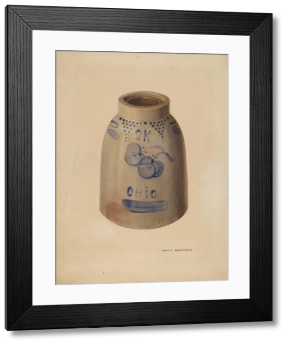 Framed Print : Apple Butter Crock, c. 1939. Creator: Fritz Boehmer Framed Print : Apple Butter Crock, c. 1939. Creator: Fritz Boehmer