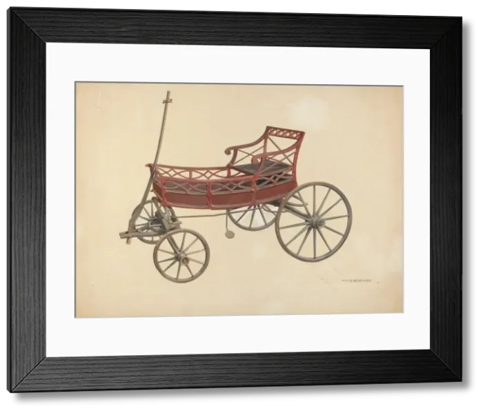 Framed Print : Zoar Invalid Wagon, c. 1937. Creator: Fritz Boehmer Framed Print : Zoar Invalid Wagon, c. 1937. Creator: Fritz Boehmer