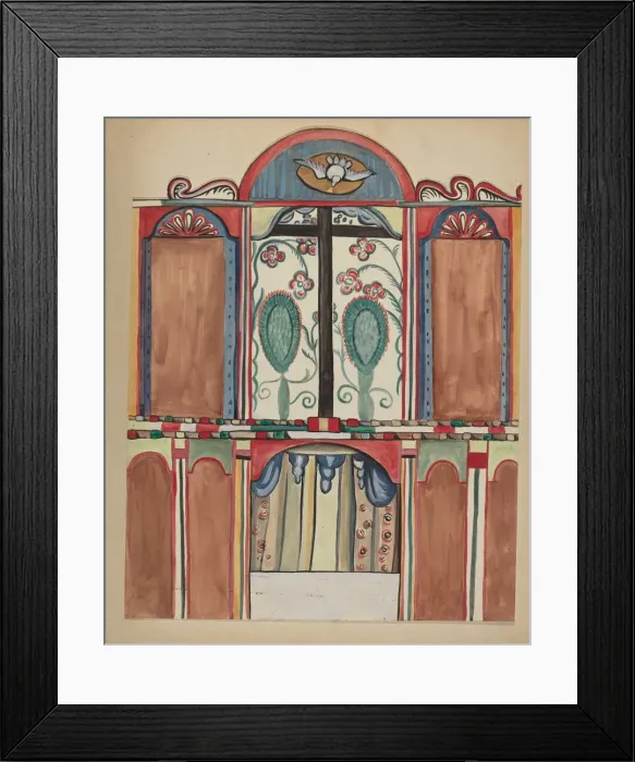 Framed Print : Main Reredos in Santa Cruz Church, Santa Fe County, 1935 / 1942. Creator: E. Boyd Framed Print : Main Reredos in Santa Cruz Church, Santa Fe County, 1935 / 1942. Creator: E. Boyd