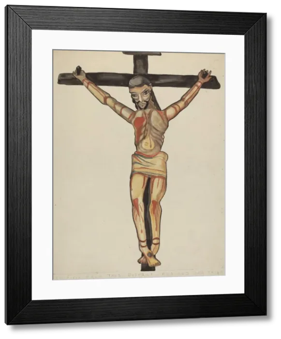 Framed Print : Crucifix, from Vicinity of Taos, 1935 / 1942. Creator: E. Boyd Framed Print : Crucifix, from Vicinity of Taos, 1935 / 1942. Creator: E. Boyd
