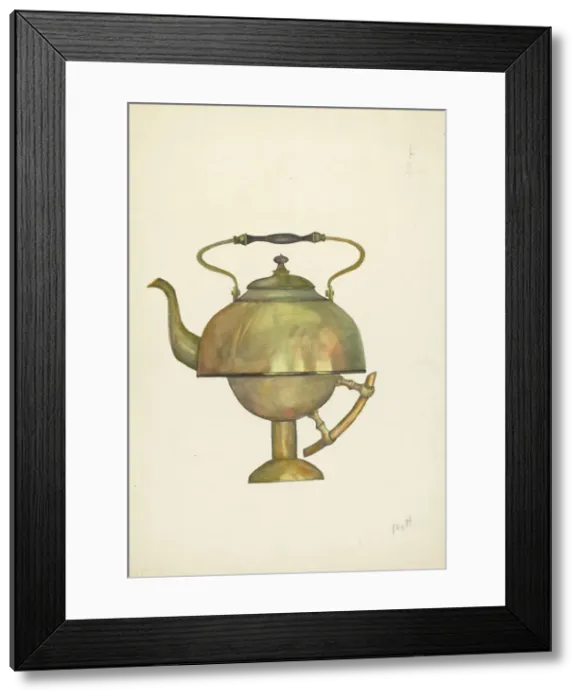 Framed Print : Tea Kettle, c. 1936. Creator: Beulah Bradleigh Framed Print : Tea Kettle, c. 1936. Creator: Beulah Bradleigh