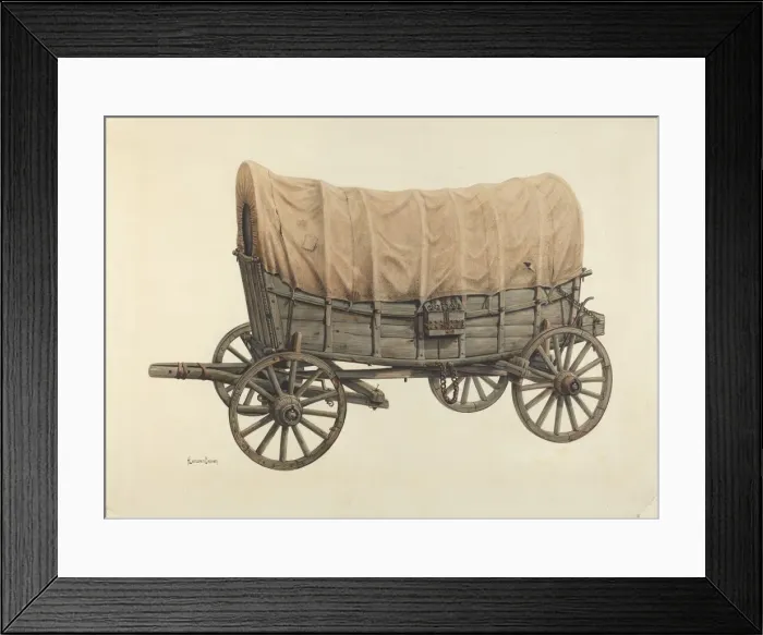 Framed Print : Conestoga Wagon, 1938. Creator: H. Langden Brown Framed Print : Conestoga Wagon, 1938. Creator: H. Langden Brown