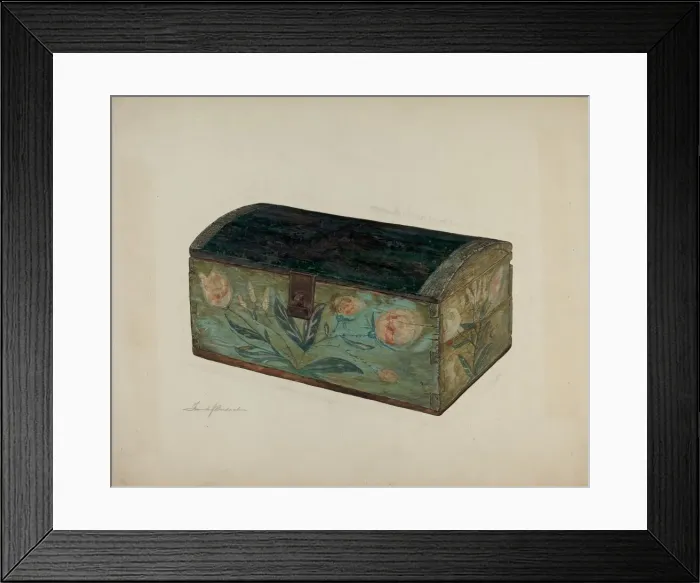 Framed Print : Pa. German Box, c. 1939. Creator: Frank Budash Framed Print : Pa. German Box, c. 1939. Creator: Frank Budash