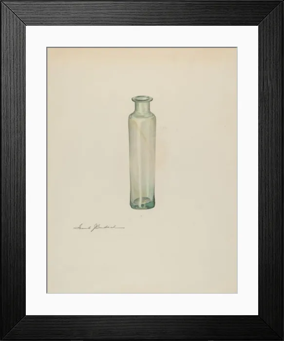 Framed Print : Medicine Bottle, c. 1938. Creator: Frank Budash Framed Print : Medicine Bottle, c. 1938. Creator: Frank Budash