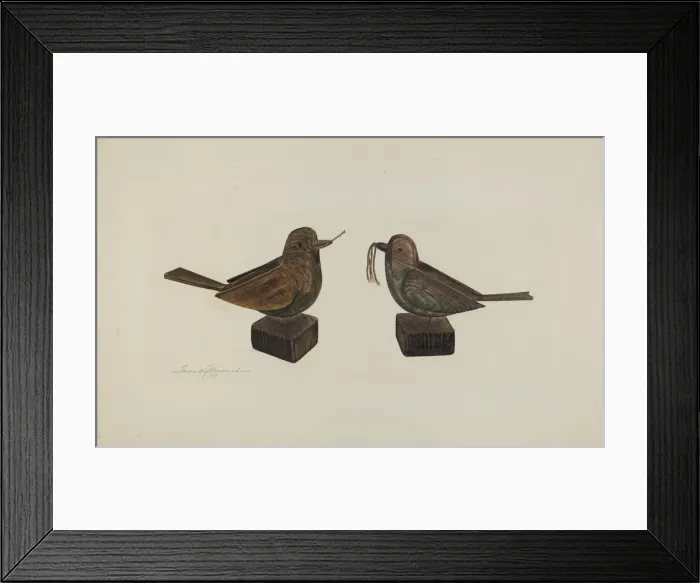 Framed Print : Toy Birds, 1939. Creator: Frank Budash Framed Print : Toy Birds, 1939. Creator: Frank Budash