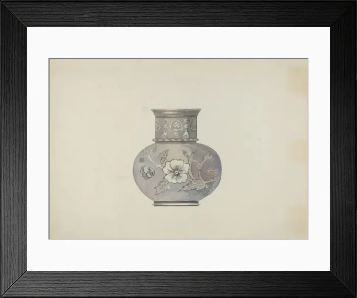 Framed Print : Pewter Spoon Holder, c. 1937. Creator: Beulah Bradleigh